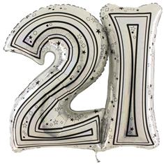 21 Silver Holographic balloons