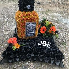 3D Bottle of Jack Daniels funeral arrangement