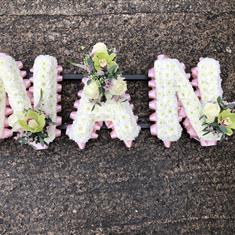 Pink Ribbon and orchid NAN lettered tribute