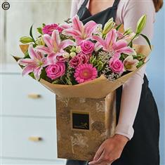 Pink Rose and Lily Hand-tied
