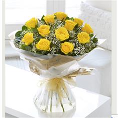 Heavenly Yellow Rose Hand Tied in Water