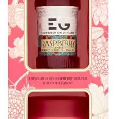 Edinburgh Raspberry Gin Liqueur and candle set